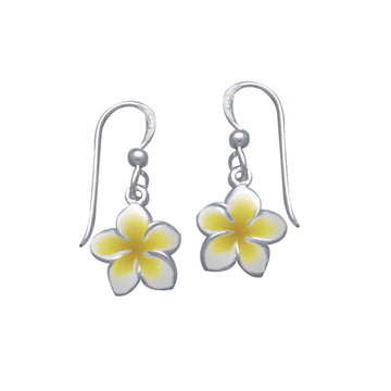 Plumeria - Hawaii National Flower Silver Earrings TE2564-E - Jewelry